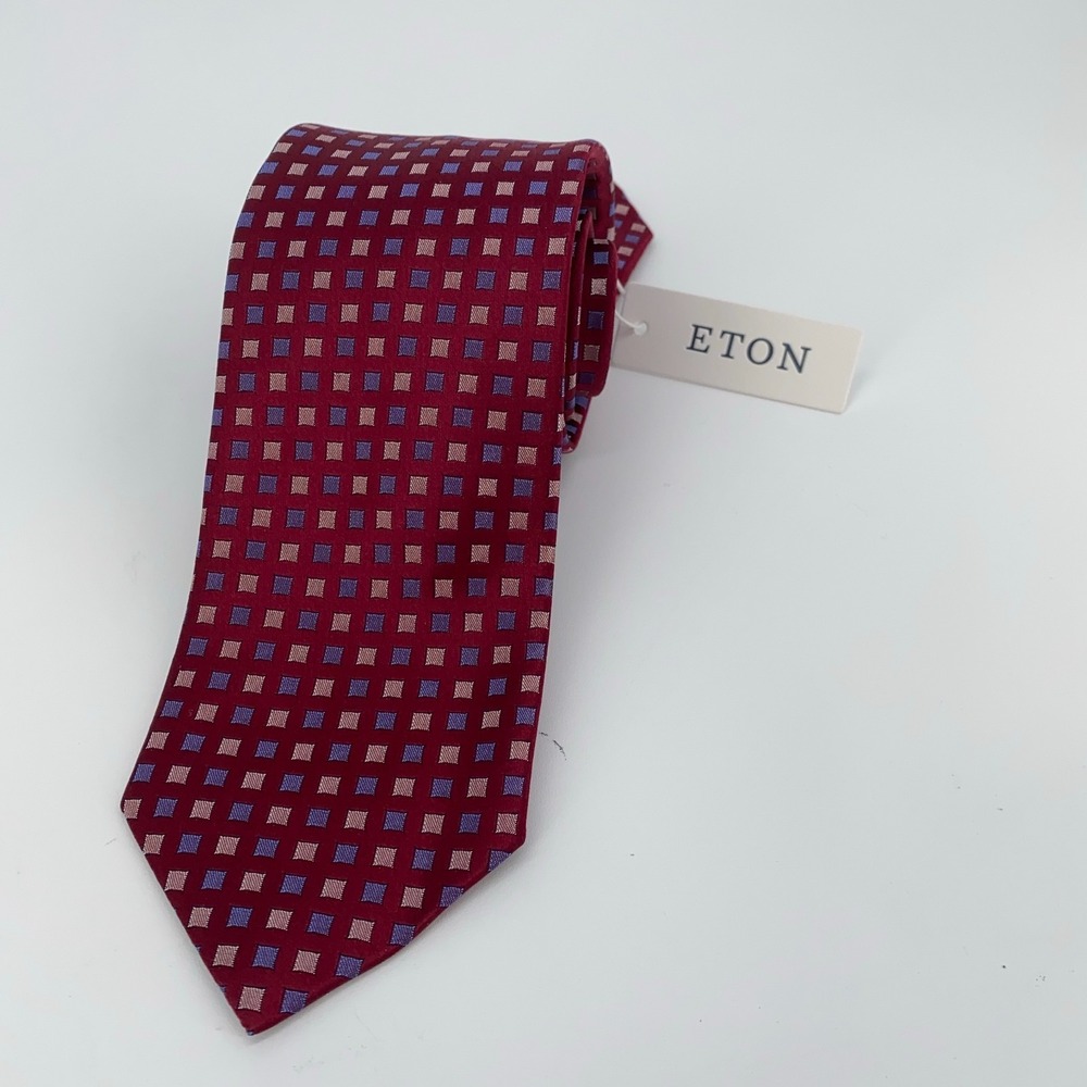 Eton Tie Mens One Size Colorful Patterned Professional Necktie England Made NWT